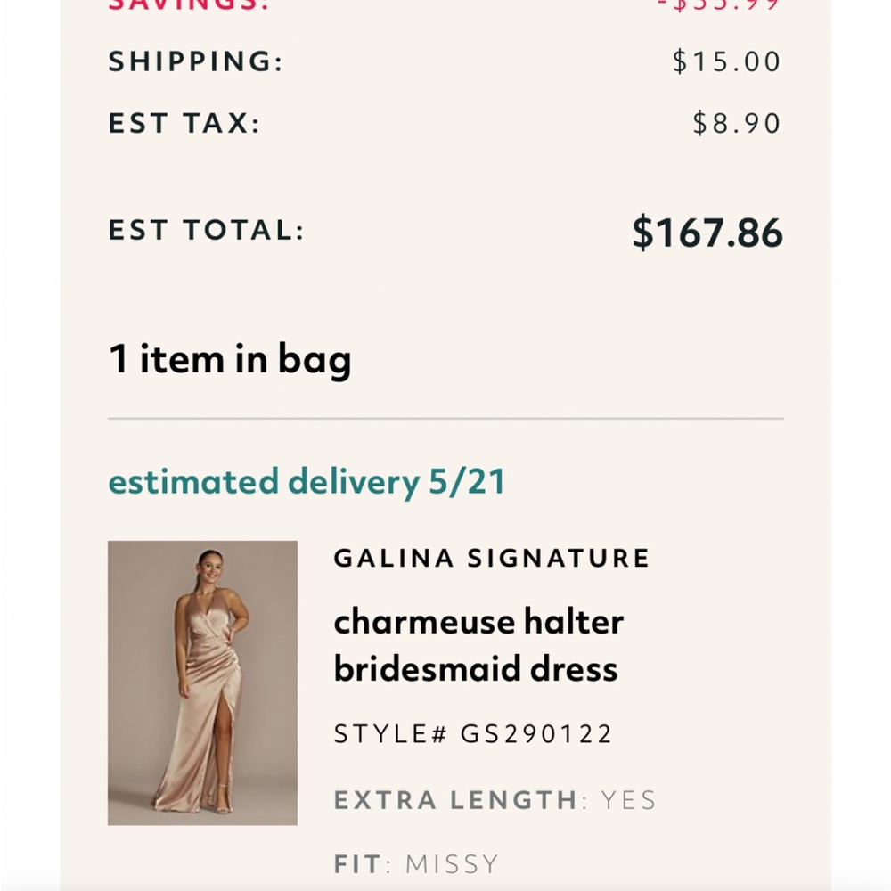 Color Sand davids bridal satin bridesmaid dress size 20